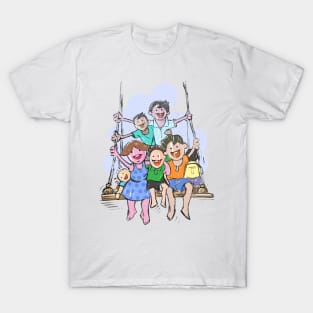 Childhood Boys on the Swing T-Shirt